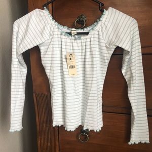 Garage Off the Shoulder Crop Top Long Sleeve